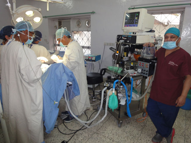 the donated anaesthetic machine in use