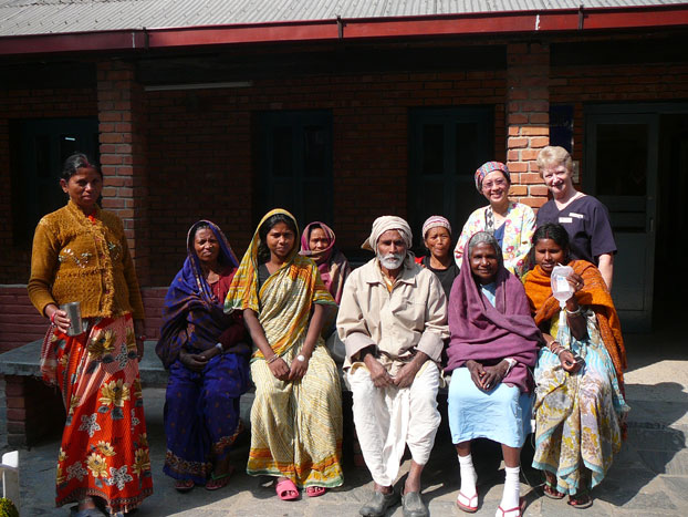 Women of Nepal outside the hospital