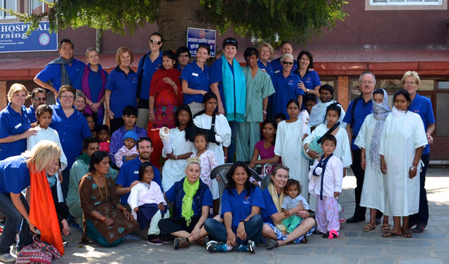 the team with patients in Nepal