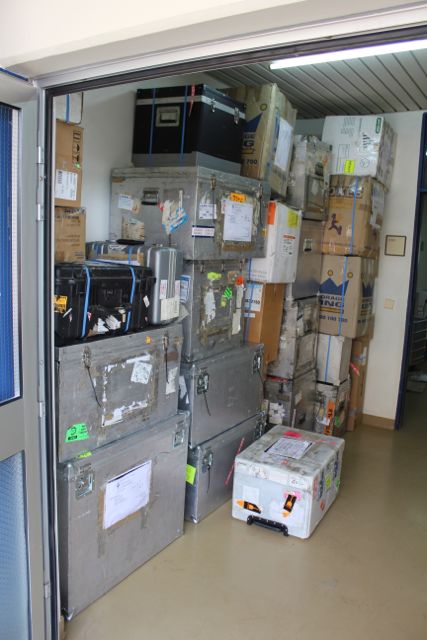 In Rwanda packing equipment for the trip back to Australia 