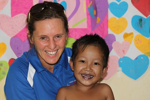 Cambodian heart patient Vath with Cathy Roberts