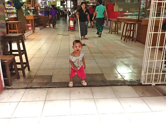 Child in Market Yangon Myanmar