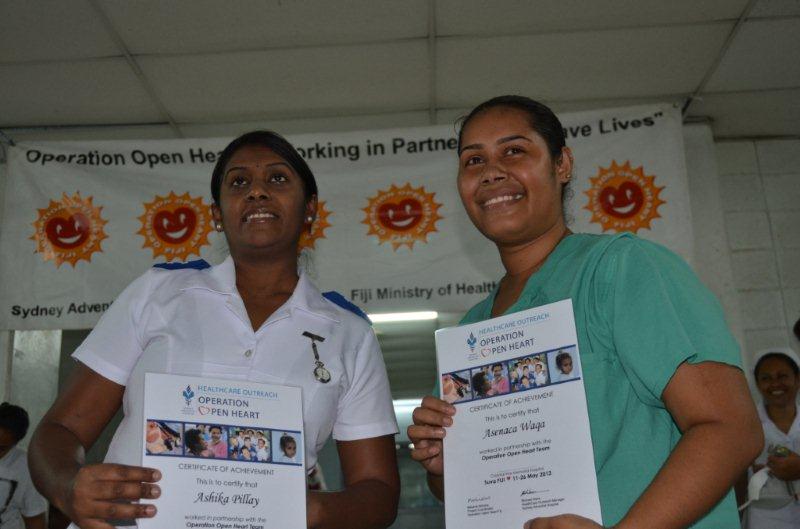 presentation of the educational certificates to local Fijian nurses