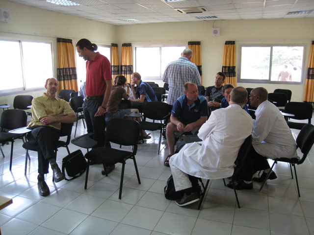 meeting local medical staff in rwanda