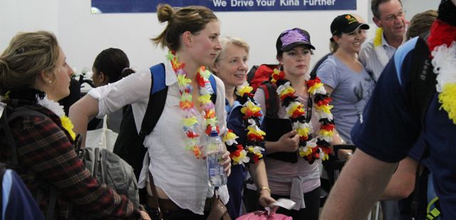 Team arriving in PNG
